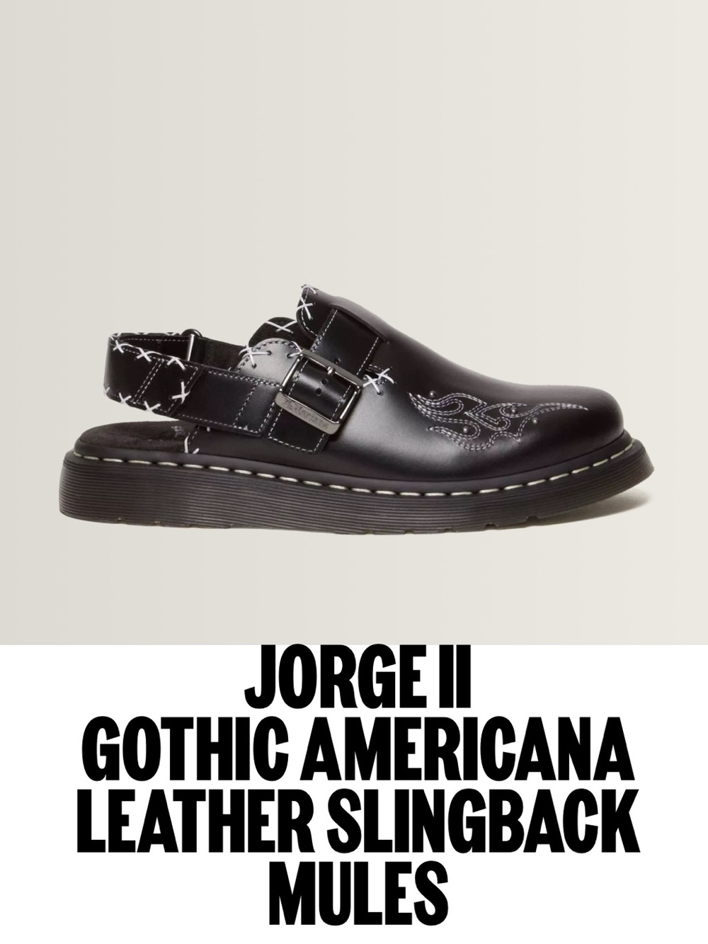 Dr. Martens Jorge II Gothic Americana Leather Slingback Mules